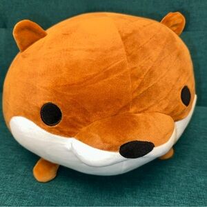 New Takashoji CHOCO Fox Plush 10”X 16”  Round 1 SQUISHABLE Stuffed Toy NWOT